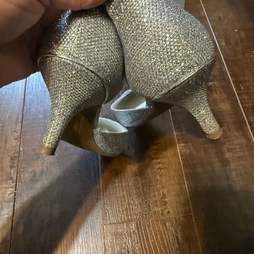 Anne Klein Glittering Silver Heels - Picture 6 of 9